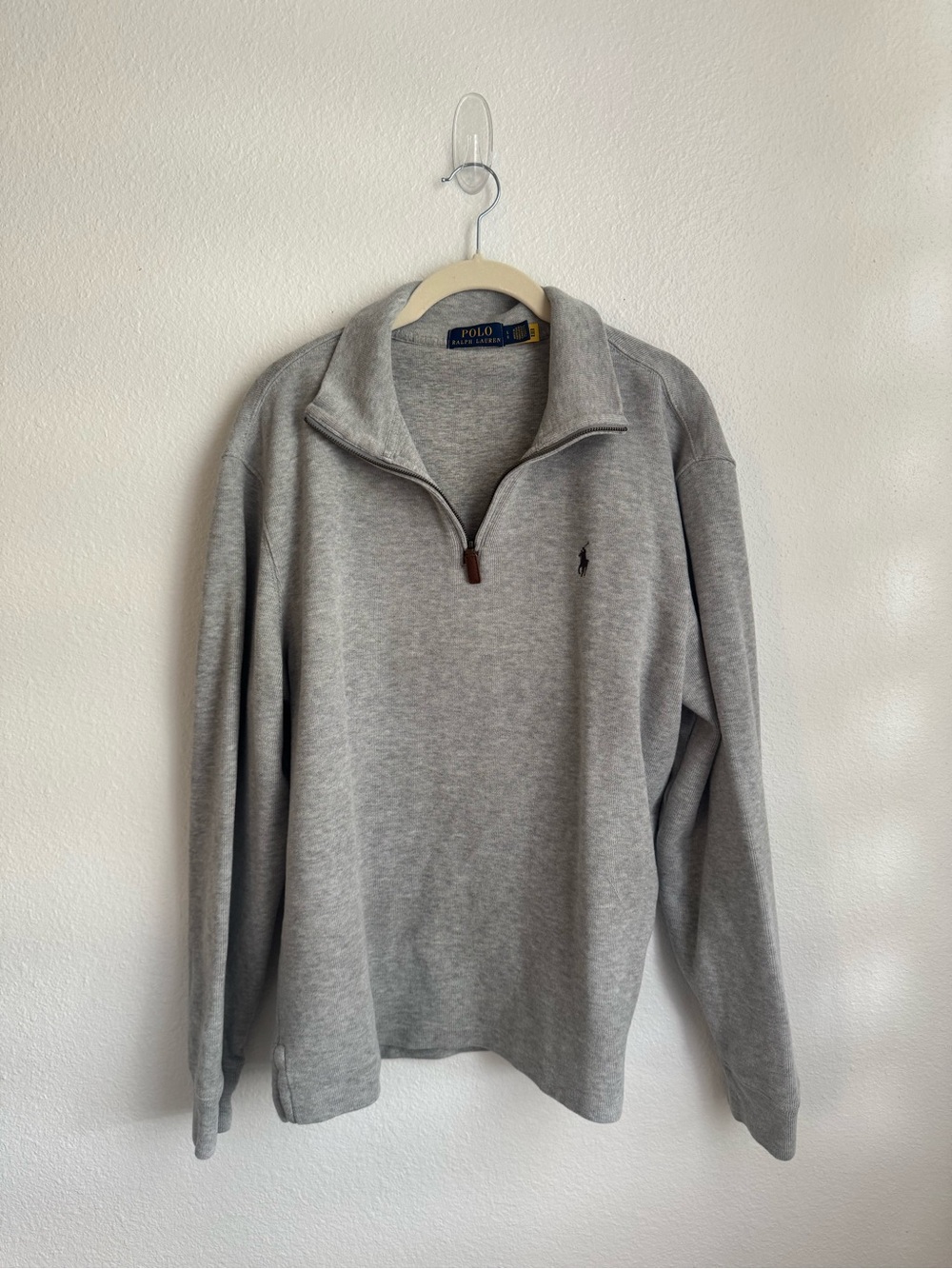 Polo by Ralph Lauren Light Gray Half-Zip Pullover Sweater